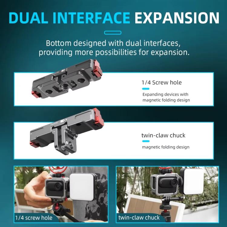 For Insta360 GO 3 / 3S Flymile Magnetic Metal Quick Release Base Sports Camera Adapter Bracket(Tarnish)