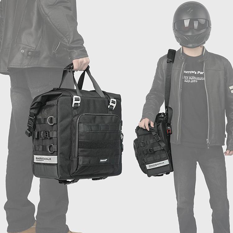 Rhinowalk MTR2050 25L-32L Expandable Large Capacity Quick-release Motorcycle Side Bag(Black) - free shipping - PMC Jewellery - Order now!