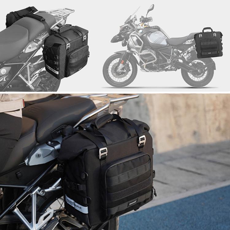 Rhinowalk MTR2050 25L-32L Expandable Large Capacity Quick-release Motorcycle Side Bag(Black) - free shipping - PMC Jewellery - Order now!