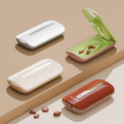 Lightweight Pill Cutter Box Portable Tablet Cutting Dispensing Pill Box(Matcha Green)