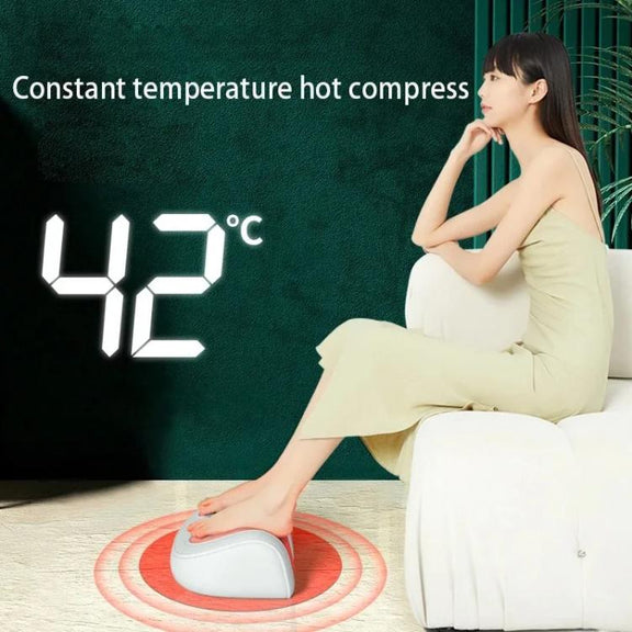 Z5 Dual-frequency Red Light Constant Temperature Hot Compress Foot Massager, Spec: US Plug(Light Green)