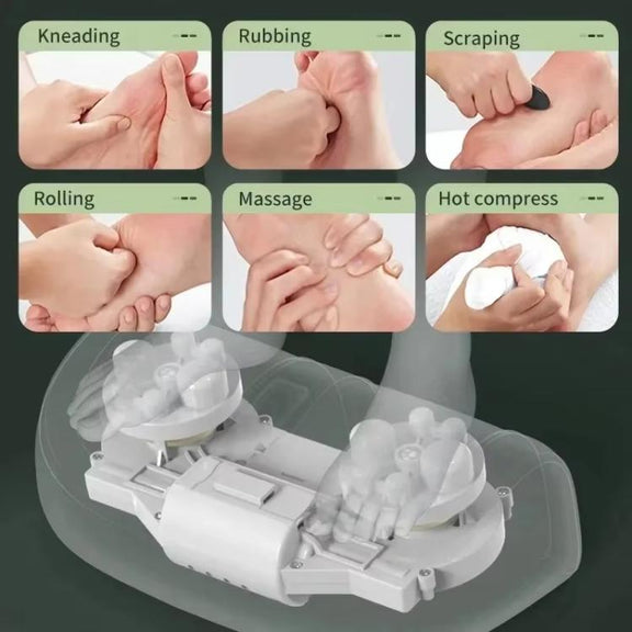 Z5 Dual-frequency Red Light Constant Temperature Hot Compress Foot Massager, Spec: US Plug(Light Green)