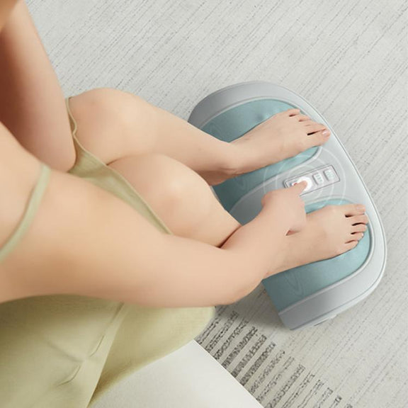 Z5 Dual-frequency Red Light Constant Temperature Hot Compress Foot Massager, Spec: US Plug(Light Green)