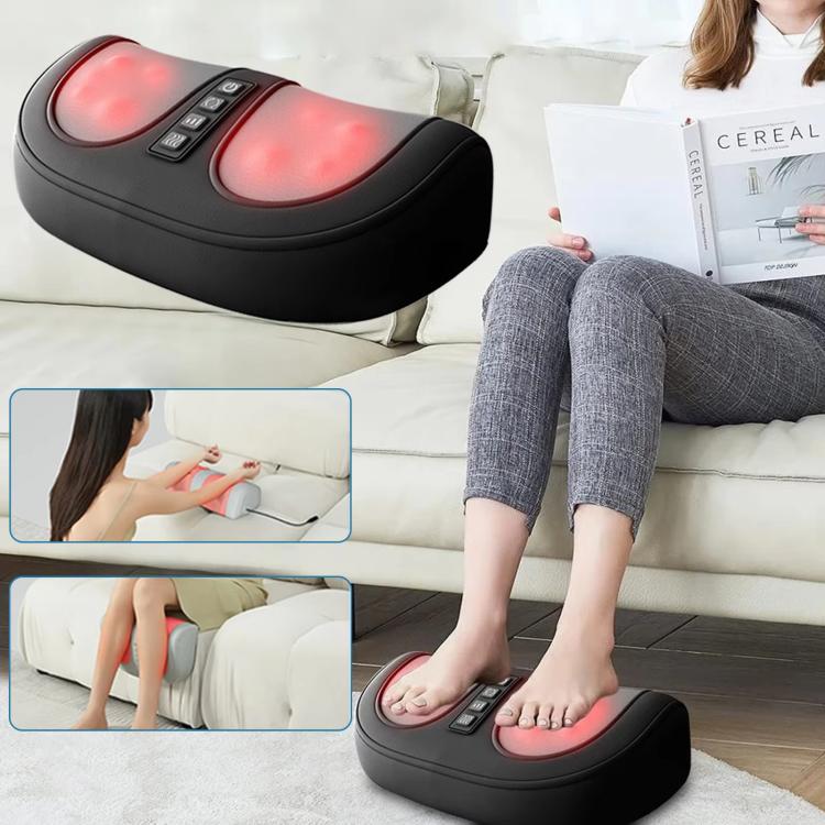 Z5 Dual-frequency Red Light Constant Temperature Hot Compress Foot Massager, Spec: EU Plug(Black)