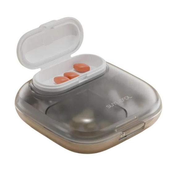 Portable Pill Box Dispenser Sealed Large Capacity Seven Days a Week Medication Organizer, Color: 4 Grids Gray