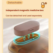 Portable Pill Box Dispenser Sealed Large Capacity Seven Days a Week Medication Organizer, Color: 6 Grids Gray