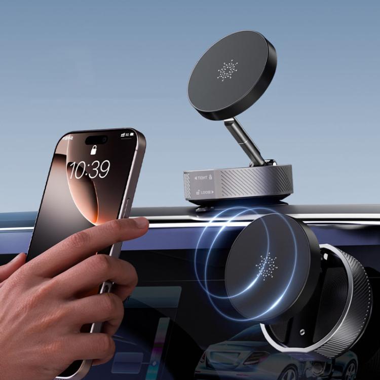 T20 Magnetic Car Phone Holder Car Center Console Navigation Portable Folding Stand(Silver) - Universal Car Holders by PMc TechLife | Online Shopping South Africa | PMc TechLife | Buy Now Pay Later Mobicred