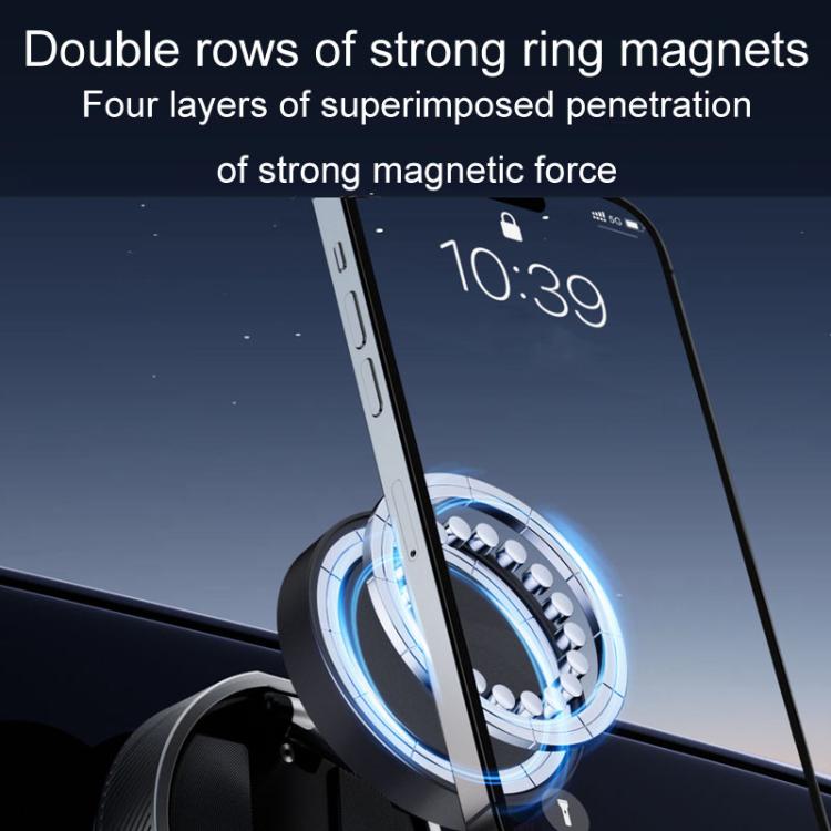 T20 Magnetic Car Phone Holder Car Center Console Navigation Portable Folding Stand(Silver) - Universal Car Holders by PMc TechLife | Online Shopping South Africa | PMc TechLife | Buy Now Pay Later Mobicred