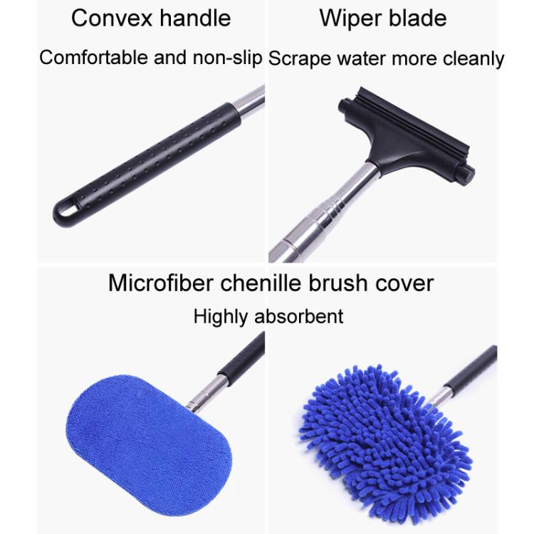 Retractable Windshield Cleaning Brush Scrubbing And Defogging 3 In 1 Car Wash Kit(Blue) - Car washing supplies by PMC Jewellery | Online Shopping South Africa | PMC Jewellery | Buy Now Pay Later Mobicred