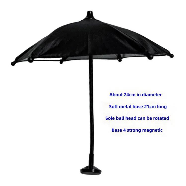 Magnetic Phone Mini Sun Protection Umbrella Parasol Diameter 9.4 inch, Metal Hose 8.3 inch(Pink) - Universal Car Holders by PMc TechLife | Online Shopping South Africa | PMc TechLife | Buy Now Pay Later Mobicred