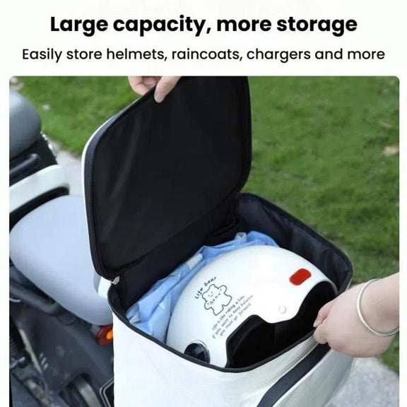 Electrical Motorcycle Water-resistant Rear Backrest Hanging Bag Large Capacity Helmet Storage Bag(Black)