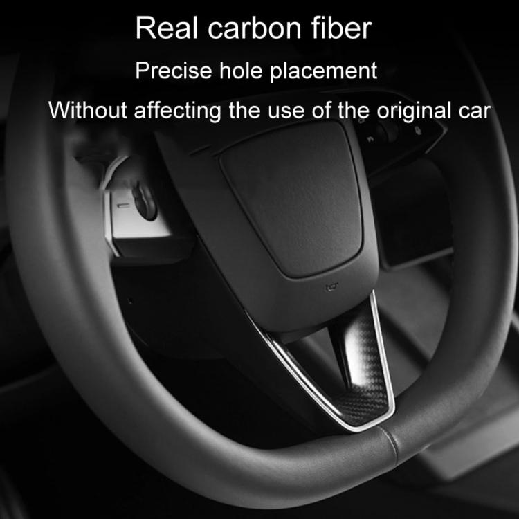 For Tesla Model 3 Car Modification Interior Carbon Fiber Steering Wheel Patch, Style: Matte - Car Interior Mouldings by PMc TechLife | Online Shopping South Africa | PMc TechLife | Buy Now Pay Later Mobicred