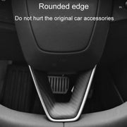 For Tesla Model 3 Car Modification Interior Carbon Fiber Steering Wheel Patch, Style: Matte