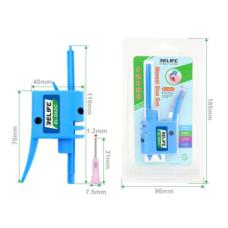 RELIFE RL-062C 3-5CC Manual Glue Tapper Cell Phone Repair Motherboard Soldering Oil Syringe Booster Tin Paste Syringe Pusher - free shipping - PMC Jewellery - Order now!
