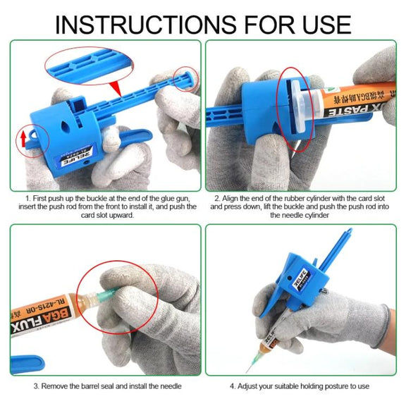 RELIFE RL-062B 30CC Manual Glue Tapper Cell Phone Repair Motherboard Soldering Oil Syringe Booster Tin Paste Syringe Pusher