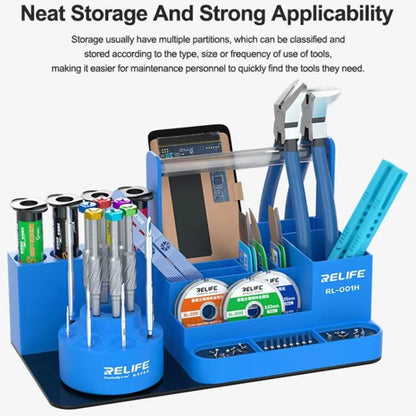 RELIFE RL-001H Rotary Organizer Cell Phone Repair Tool Parts Screwdriver Storage Rack(Blue) - free shipping - PMC Jewellery - Order now!