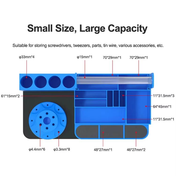 RELIFE RL-001H Rotary Organizer Cell Phone Repair Tool Parts Screwdriver Storage Rack(Blue) - free shipping - PMC TechLife - Order now!