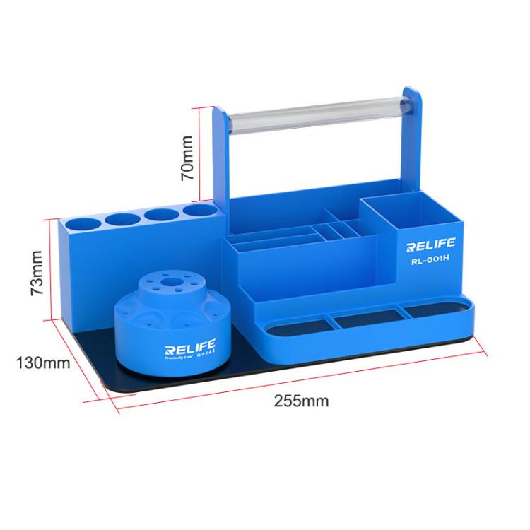 RELIFE RL-001H Rotary Organizer Cell Phone Repair Tool Parts Screwdriver Storage Rack(Blue) - free shipping - PMC Jewellery - Order now!
