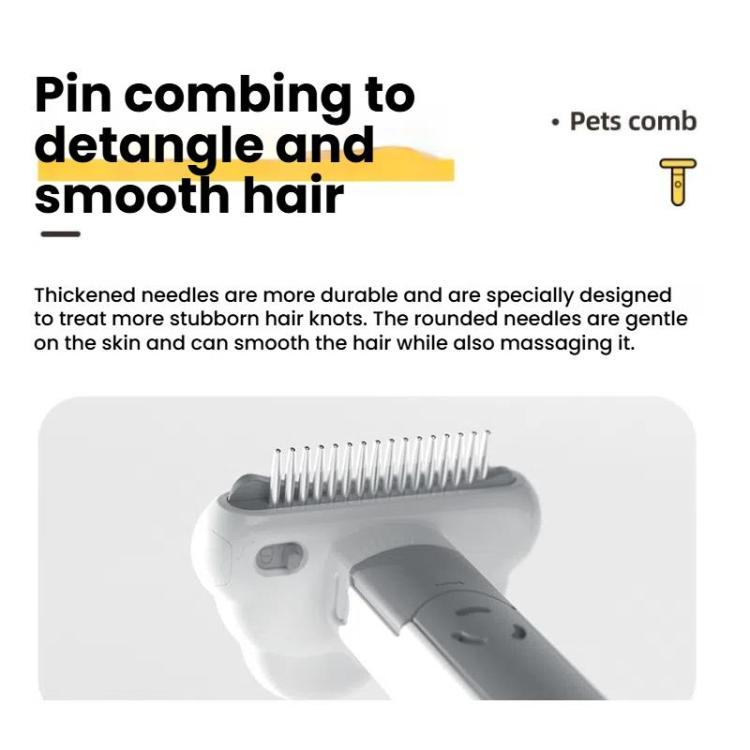 3-in-1 Pet Grooming Comb Sticky Roller for Cats and Dogs, Removes Loose Hair, Detangles, Spec: Small Curved