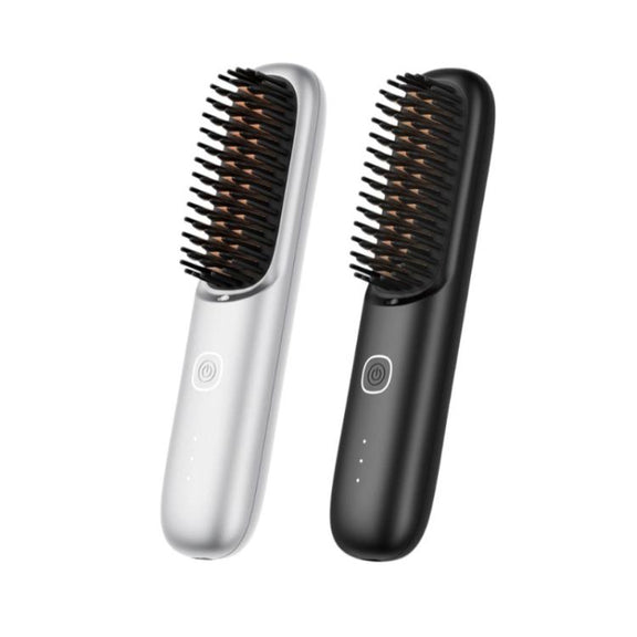 Negative Ion Hair Care Wireless Hair Straightener Portable Straight and Curly Hair Straightener(Black)