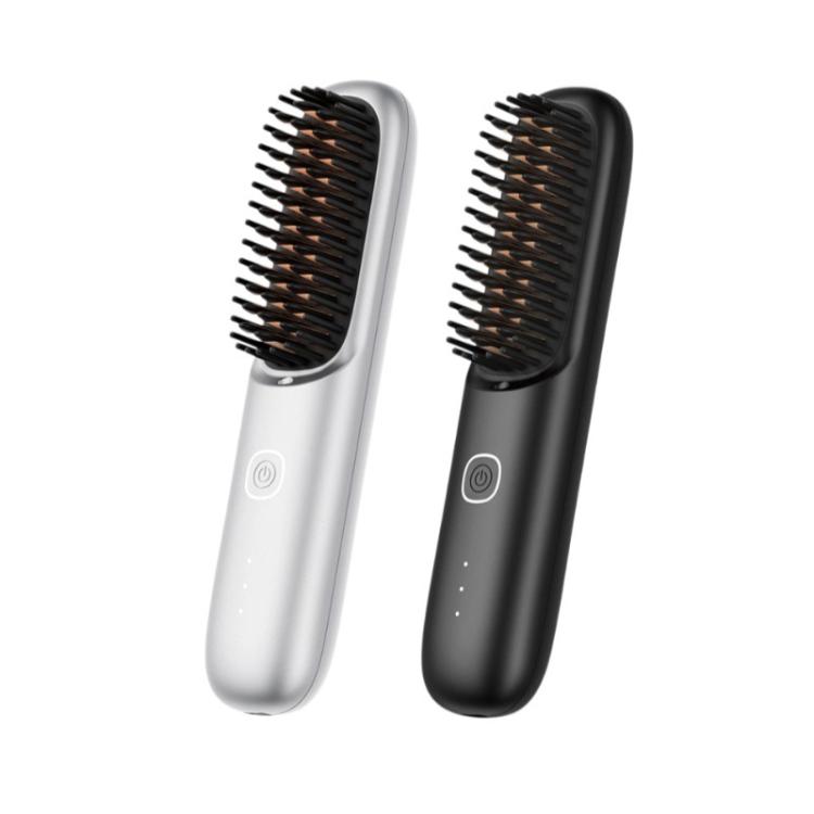 Negative Ion Hair Care Wireless Hair Straightener Portable Straight and Curly Hair Straightener(Ivory White)