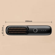 Negative Ion Hair Care Wireless Hair Straightener Portable Straight and Curly Hair Straightener(Ivory White)