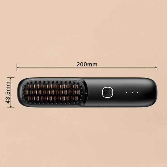 Negative Ion Hair Care Wireless Hair Straightener Portable Straight and Curly Hair Straightener(Ivory White)
