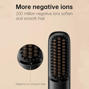 Negative Ion Hair Care Wireless Hair Straightener Portable Straight and Curly Hair Straightener(Ivory White)