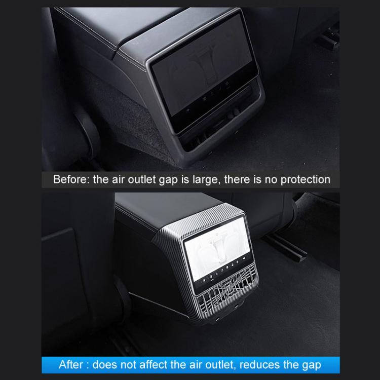 For Tesla New Model 3 / Y Car Rear Air Conditioning Vent Protection Frame, Style: Matte Carbon Pattern - Car Interior Mouldings by PMc TechLife | Online Shopping South Africa | PMc TechLife | Buy Now Pay Later Mobicred