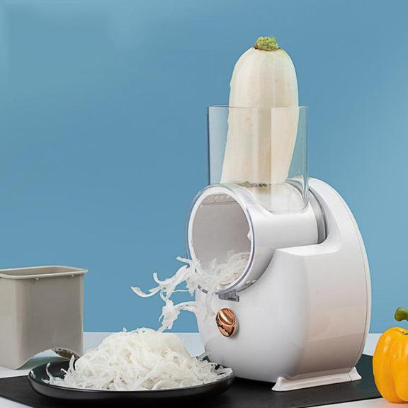 CY-661 3-in-1 Kitchen Multifunctional Roller Electric Vegetable Cutter, Spec: Green UK Plug