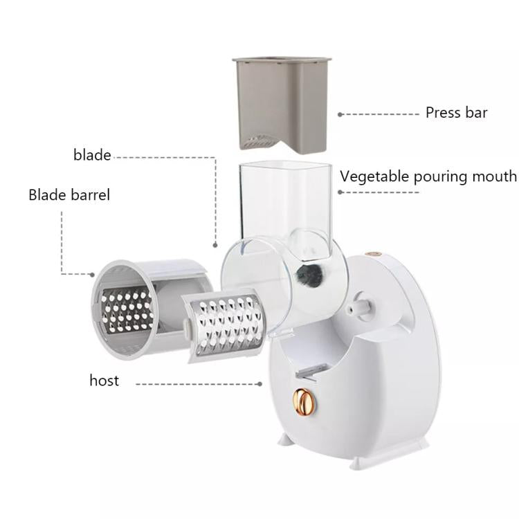 CY-661 3-in-1 Kitchen Multifunctional Roller Electric Vegetable Cutter, Spec: Green US Plug