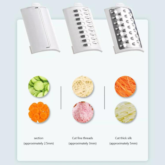 CY-661 3-in-1 Kitchen Multifunctional Roller Electric Vegetable Cutter, Spec: White US Plug