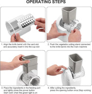 CY-661 3-in-1 Kitchen Multifunctional Roller Electric Vegetable Cutter, Spec: White EU Plug