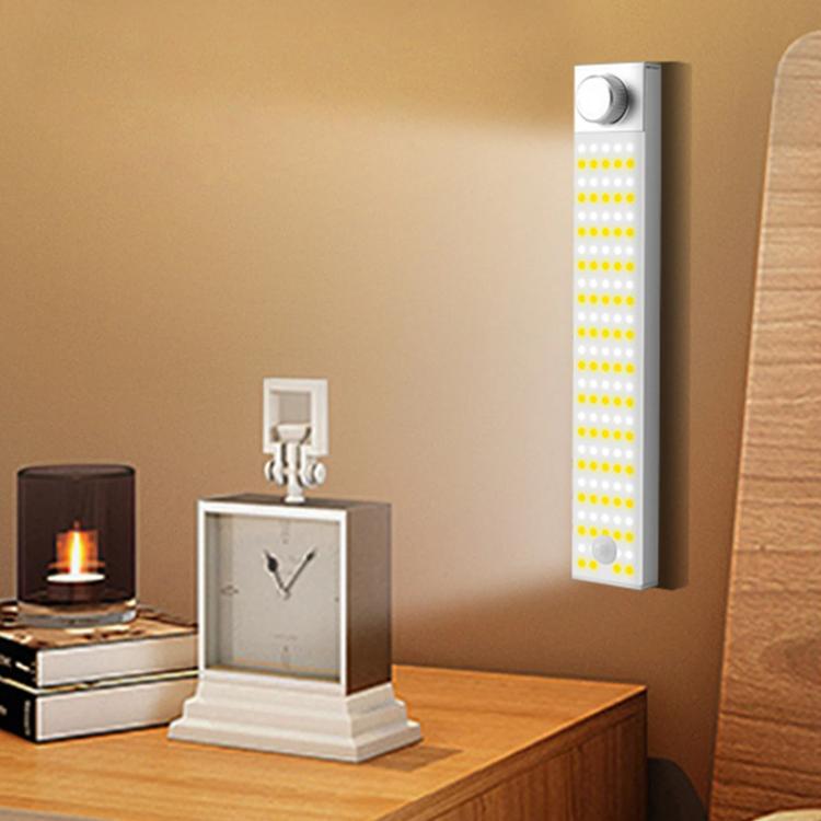 LED Cabinet Light Magnetic Motion Sensor Rechargeable Lamp 128 LEDs 3-color Temperature XN01 - Sensor LED Lights by PMC Jewellery | Online Shopping South Africa | PMC Jewellery | Buy Now Pay Later Mobicred