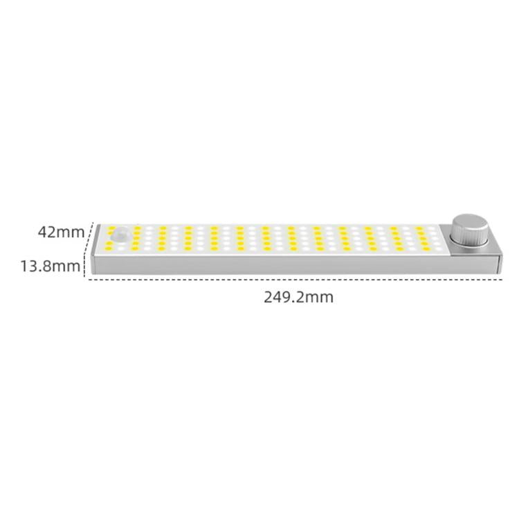 LED Cabinet Light Magnetic Motion Sensor Rechargeable Lamp 128 LEDs 3-color Temperature XN01 - Sensor LED Lights by PMC Jewellery | Online Shopping South Africa | PMC Jewellery | Buy Now Pay Later Mobicred