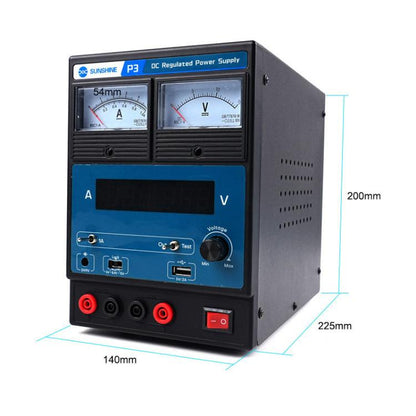 SUNSHINE P3 DC Regulated Power Supply 5V/8.4V/15V Switching Mobile Phone Repair Regulated Power Supply Meter(US Plug 110V) - free shipping - PMC Jewellery - Order now!
