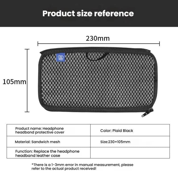 For ASUS ROG Delta S Headphone Head Beam Cover Headband Cushion(White Grid)