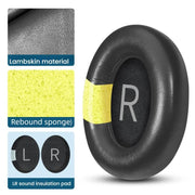 For Bose NC700 Headset 1pair Lambskin Earpads Sponge Cover Earmuffs(Black)