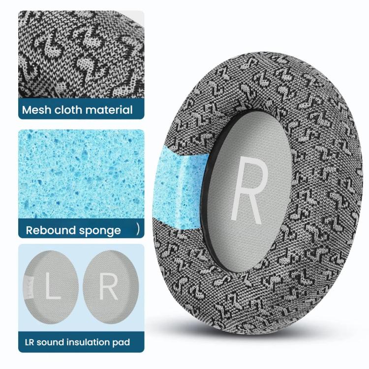 For BOSE NC700 Headphone 1pair Ear Pads Musical Note Design Cloth Ear Cushions(Yellow) - Earmuff & Pad by PMc TechLife | Online Shopping South Africa | PMc TechLife | Buy Now Pay Later Mobicred