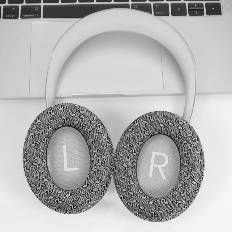 For BOSE NC700 Headphone 1pair Ear Pads Musical Note Design Cloth Ear Cushions(Gray)