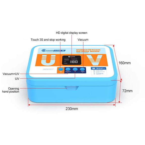 SUNSHINE S-918B SE Intelligent UV Light Curing Film Vacuum Laminator UV Curing + Vacuum Holding Machine For Film Application Repair Tool