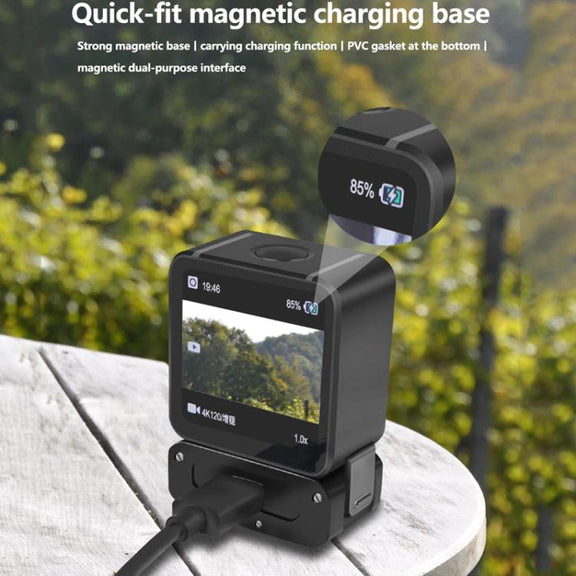 For DJI Osmo Action 2 Camera Magnetic Charging Base with 1/4 Inch & Arri Hole, Spec: Set C