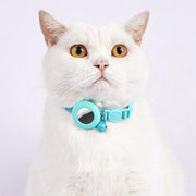 For Airtag Tracker Protective Case Cat Collar GPS Locator Protective Case With Bell(Black Night Beach)