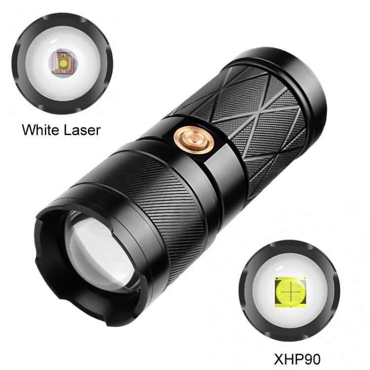 Mini Outdoor Long-Range Strong Light LED Flashlight, Specification: White Laser - Mini Flashlight by PMc TechLife | Online Shopping South Africa | PMc TechLife | Buy Now Pay Later Mobicred