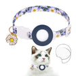 For AirTag Tracker Silicone Cover Small Daisy Pet Collar Dog Collar With Bell And Front Back Film(Blue) - Pet Series by PMC TechLife | Online Shopping South Africa | PMC TechLife | Buy Now Pay Later Mobicred