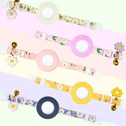 For AirTag Tracker Silicone Cover Small Daisy Pet Collar Dog Collar With Bell And Front Back Film(Yellow)
