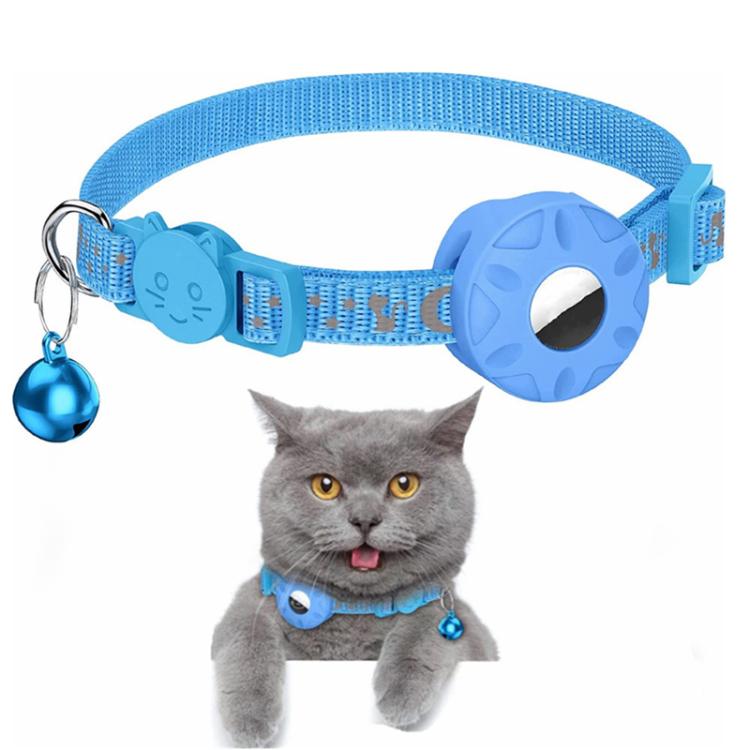 For AirTag Tracker Silicone Case Reflective Stars And Moon Cats Dogs Pet Collar With Bell(Blue) - Pet Series by PMC TechLife | Online Shopping South Africa | PMC TechLife | Buy Now Pay Later Mobicred