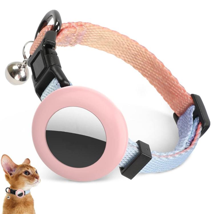For AirTag Tracker Silicone Case Rainbow Gradient Pet Cat Collar With Bell(Gradient Beige Red) - Pet Series by PMC TechLife | Online Shopping South Africa | PMC TechLife | Buy Now Pay Later Mobicred
