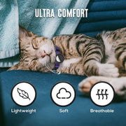 For AirTag Tracker Silicone Case Rainbow Gradient Pet Cat Collar With Bell(Gradient Blue)