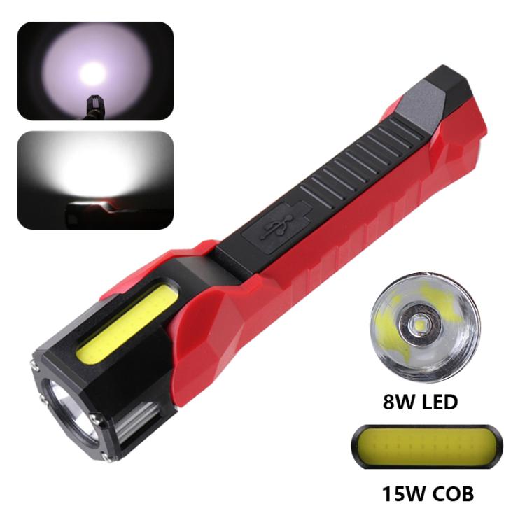 Magnet-Hook COB Rotating Strong Light Emergency Work Light(Red)